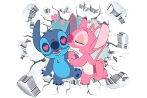 NVWANG Stickers Muraux Stitch Affiche 3D Stitch Ultime Sticker Mural Sticker Mural Stitch Stickers Muraux Enfants Stitch