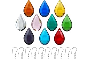 ‎GOLDENHAITAI GOLDENHAITAI 10 Stück hängende Kristall Tropfen Sonnenfänger, farbige Ornament Anhänger, FengShui Dekoration