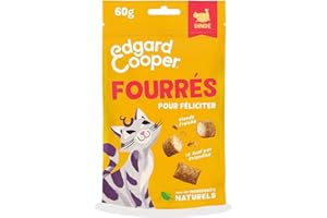 Edgard & Cooper friandises pour Chat, fourrées à la Dinde (1x60g), hypoallergéniques, Riches en Viande fraîche, sans céréales, Moins de 2 kcal, ingrédients naturels, sans Sucre ajouté