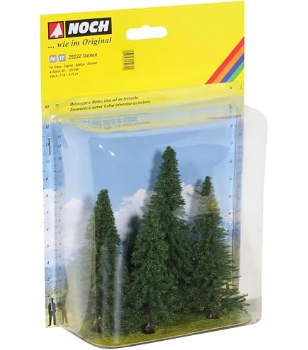 60 Super Sapins Busch Environnement - Echelle N (1:160) - Pour Modélisme Ferroviaire - Hauteur 30 à 60 Mm