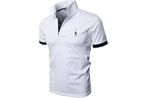 GHYUGR Polo Uomo Basic Manica Corta Tennis Golf T-Shirt Ricami Fulvi Maglietta Poloshirt Camicia
