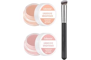 HENJUNU 2 Stück Under Eye Brightener(10g x 2) und Concealer Pinsel Augen, Concealer Augenringe, Color Corrector Augenringe, Nude und Pink, Augenringe Abdecken, Aufhellender, Concealer
