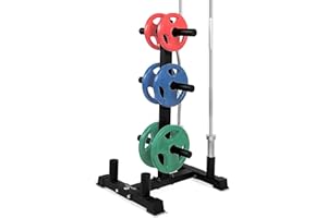SereneLife soporte para discos de pesas, Organizador de gimnasio, Resistente, Capacidad para 363kilos, Facil ensamblaje, Compacto, Ahorrador de espacio