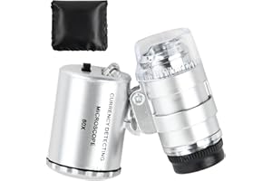 FANGEHONG Digital Microscope 60x Magnification with UV Light & 2 LED Lights, Handheld Pocket Microscope for Adults, Kids, Jewelry Inspection, Portable Mini Magnifier for Coins, Stamps, Skin, Hobbies
