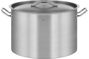 Royal Catering Marmite Traiteur en Acier 106 L, Avec Couvercle, Inox Aluminium Casserole à Induction Fond Rapporté Marmite à Soupe pour Événement Commercial Restaurant, Hôtel