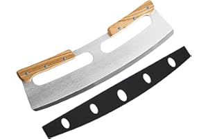 Binnan Couteau à Pizza en Acier Inoxydable, Trancheuse à Pizza, avec Protège-Lame, Coupe-Pizza Professionnel avec Manche en Bois