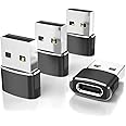 Elebase USB C Female to USB Male Adapter (2 Pack) (Upgraded Version),Type C to USB A Connector,Works with Laptops,Chargers,and More Devices with Standard USB A Interface (Black & Gray)