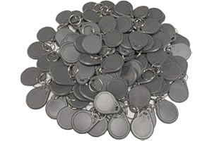 DIGINEX HFeng 13.56MHz RFID Llavero Fob MF 1K Chip IC NFC Llavero Proximidad Llave Tarjetas de Control de acceso Llavero Token 100pcs Gris