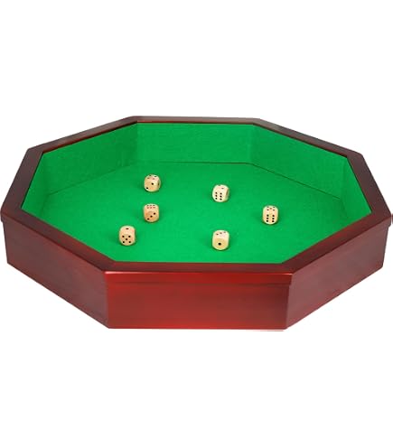 Plateau à Dés En Cuir Synthétique XXL – 31x29 Cm – Bordures Relevées 4 Cm – Doublure Velours Rouge – Pour Jeux De Rôle D&D – Rangement Polyvalent