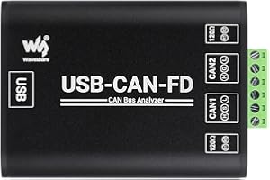 Waveshare Industrial Grade CAN/CAN FD Bus Data Analyzer, USB To CAN FD Adapter, CAN/CAN FD Bus Communication Interface Card, compatible with Windows XP/7/8/10/11