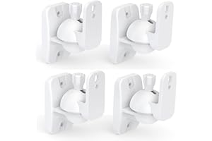 HomeMount Soportes de Pared para Altavoz, Kit de Soportes de Pared para Altavoces envolventes y estanterías, soporta hasta 8 Libras (2 Pack-Blanco)