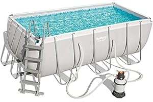 Bestway 56457 Piscine hors sol Power Steel™ 412 x 201 x 122cm, filtre à sable, échelle