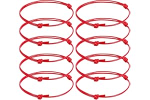 WIRZUL Bracelet Kabbale en corde rouge 10 pièces porte-bonheur réglables | Amulette en corde rouge porte-bonheur protection du destin bracelet en corde réglable unisexe