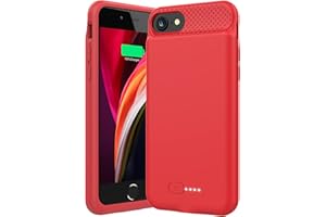 HUA RUI XIN-HEROIC SHEN ZHEN LOVE TRACES TECHNOLOGY CO., LTD Hua Rui Xin-Heroic Zhen Rui Xin-Heroic Shen Zhen traces iPhone 6/6s/7/8/SE 2020/SE 2022,echte 6000mAh ultradünne erweiterte Power-Hülle Apple unterstützt Beleuchtung C Typ Wechsel-4,7 Zoll,rot,0,rot