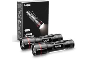 Lepro Latarka LED High Power LE2050 latarka taktyczna 5 trybów, wodoodporna, regulowana latarka punktowa z zoomem na kemping, w nagłych wypadkach, majsterkowanie, wędrówki (baterie nie są dołączone