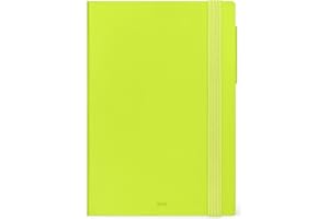 Legami - Agenda semanal mediana con cuaderno 2026, Chartreuse, 12 meses mediano, cierre con elástico, agenda de enero 2026 a diciembre de 2026, papel FSC certificado, 12 x 18 cm
