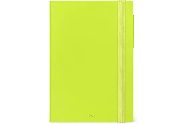 Legami - Agenda hebdomadaire moyen 2026, Chartreuse, 12 mois moyen, fermeture avec élastique, journal de janvier 2026 à décembre 2026, en papier FSC certifié, 12 x 18 cm