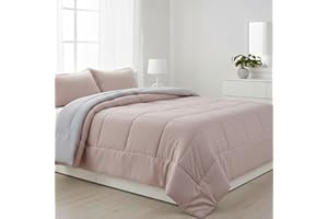 DONATELLA EDREDON Bicolor Tierra | Edredón Nordico Bicolor Reverisble | Duvet Microfibra Cálido Cómodo y Ligero | Calidad 400 gr - 135 cm., Rosa