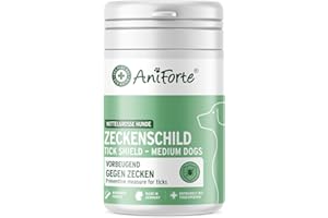 AniForte Zeckenschild für Hunde (Gewicht 10-35 kg) 60 Kapseln – Zeckenschutz Hund, unterstützt den Schutz gegen Zecken, natürlich & effektiv für Junior, Adult & Senior geeignet