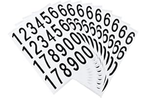 PANYI 10 Blatt Briefkastenaufkleber Vinyl Zahl Selbstklebend Wasserdicht Nummer Sticker äUßErer Aufkleber für Zuhause,GeschäFt,Wohnung,Adresse,Fenster,TüRen (5,1 Cm,Schwarz Auf Weiß)