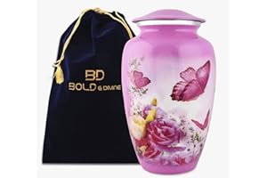 BOLD & DIVINE Urne mit Schmetterlingen, Rosa