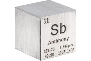 PATIKIL Antimonwürfel Metallelement Hochdichter Block Reines Periodensystem Element Würfel Magnesiumblock für Elementsammlungen Lehrerlabor Wissenschaftliches Experiment, 1 Zoll