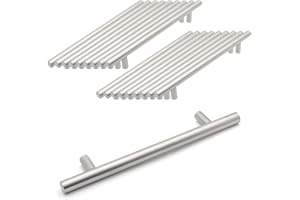 Probrico 20 Pack Brushed Nickel Cabinet Handles Stainless Steel Handles 128mm Kitchen Cabinet T Bar Handle Furniture Drawer Pulls Cuoboard Knobs
