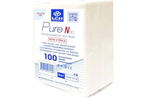 DOCLOGE LCH - Lot de 10 sachets - Compresse Pure N30 7,5x7,5cm - Non Tissée/Non Stérile