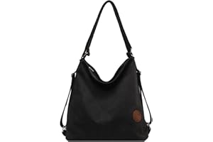 PEOSAARD Bodage de sac à dos convertible, sac à dos convertible, 13.4x13.4x6.7 Sac fourre-tout à toile de capacité, Sac à bandoulière vintage à la glissière, sac à main convertible