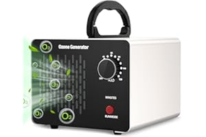KASAKILY Générateur d'ozone anti Odeur 28000 mg/h, Professionnelle à Ozone pour Voiture, Générateur d'ozone Purificateur d'air avec Minuteur, Elimination des Odeurs et Désinfection