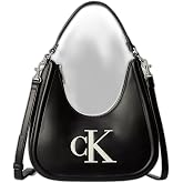 Calvin Klein BOLD CK SMALL CRESCENT BAG Kadın El &Ccedil;antası BLACK/WHITE Tek Beden