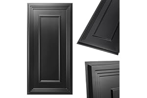 Art3d Set om 12 (6 m²) PVC-väggpaneler 100 x 50 cm svart vattentät | 3D-stuckatur, design i klassisk lantlig stil för vardagsrum, hall