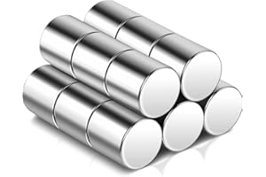 SWIHORAB 15 Mini Dischi Magnetici Al Neodimio, 10 x 10 mm, Argento, Cilindro, Extra Forti per Lavagne Magnetiche, Lavagna, Frigorifero