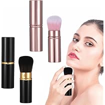 2 Stück Einziehbare Make-up-Pinsel – Kabuki-Pinsel Mit Deckel, Für Foundation & Rouge