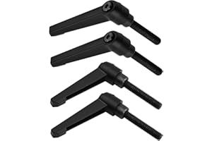 Nivofu 4 Stück Klemmhebel Griff, M8 Verstellbare Klemmhebel aus Kohlenstoffstahl, Befestigungsgriff, Klemmhebel mit Gewindebuchse, Maschinengriffe für Schweißgeräte Druckgeräte, Schwarz (40mm)