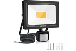 ‎MEIKEE MEIKEE 35W LED Strahler mit Bewegungsmelder Warmweiß 3000LM 2700K Außenstrahler mit Bewegungsmelder LED Scheinwerfer Fluter IP66 Wasserdicht Außenleuchte für Garten Garage Sportplatz Hof