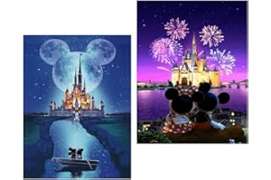 Qianbaiuk Diamant Painting Kits-2 Stück 5D Diamant Painting Bilder Kits für Erwachsene Anfänger,DIY Diamant Kunst Kits(Schloss12x16inch)