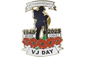 UORRHAW 1945-2025 VJ Day 80th Anniversary Pin Union Jack Victory Over Japan Poppy Brooch Enamel Badge Memorabilia