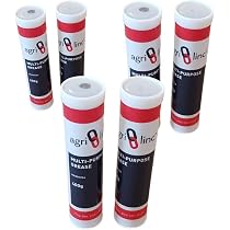 Grease Gun And Box Of 12 Grease Cartridges Bundle, Heavy Duty 10000 Psi Lever Action Grease Gun With Flexible Hose And Coupler, EP2 Lithium-based Grease Lubricant, 400g/14oz Cartridge, By Agri-Linc