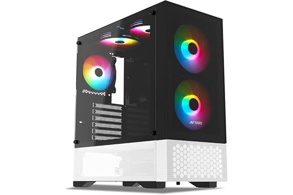 Ant Esports Pepper 5F Mid-Tower Dual Color Computer Case/Gaming Cabinet - Black/White Support ATX, Micro-ATX, Mini-ITX Pre-Installed 5 ARGB Fans