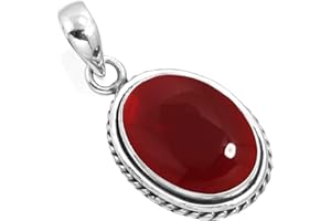 JEWELOPORIUM 925 Sterling Silver Handmade Pendant for Women 12x16 Oval Gemstone Statement Jewelry for Gift (99548_P)