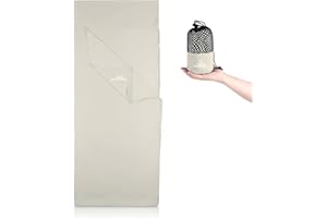 MOUNTREX® Saco de dormir de cabaña – Saco de dormir interior con cremallera completa (220 x 90 cm) – Saco de dormir de verano para interior y exterior – Tamaño pequeño y especialmente suave (crudo)