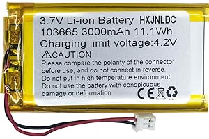HXJNLDC DC 3,7v 3000mah 103665 Batterie au Lithium polymère Rechargeable pour DIY 3.7-5v Produits électroniques avec 2 Fils intégrés de Remplacement de la Batterie et de la lumière LED