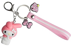 ENHOT Kuromi Porte-clés, Hello Kitty Porte Clés, Porte-clés Mignon pour Filles Anniversaire Cadeau de Noël
