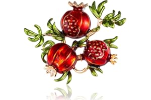 YAZILIND Moda Granada Broche Pasador Rama Fruta Hoja Verde Insignia Esmalte Broche joyería