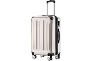 BEIBYE Zwillingsrollen 2048 Hartschale Trolley Koffer Reisekoffer Taschen Gepäck in M-L-XL-Set (Champagner, M)