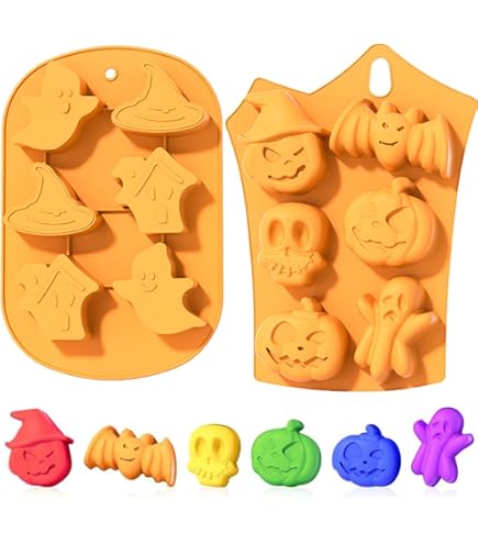 4 Pièces Halloween Bonbons Moules Chocolat Moules Fantôme Citrouille Chauve-Souris Chapeau De