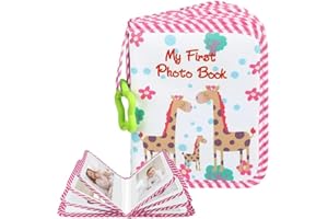 OAYGAT Baby Photo Album Baby Memory Soft Cloth Infant Photo Album Cute Giraffe My First Family Album Unisex Kids' Personalized Memory Photos Albums for Family Shower Party Toddler Kids Girls Boys