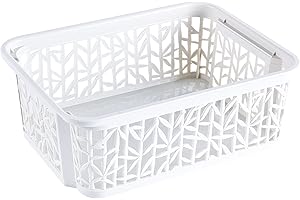 BRANQ HOME ESSENTIAL BranQ - Home essential Universeller, multifunktionaler, erstellbarer Aufbewahrungskorb in Bamboo Design, BPA-frei Kunststoff, Grösse S - 2,5 Ltr., 1 Stk., Creme