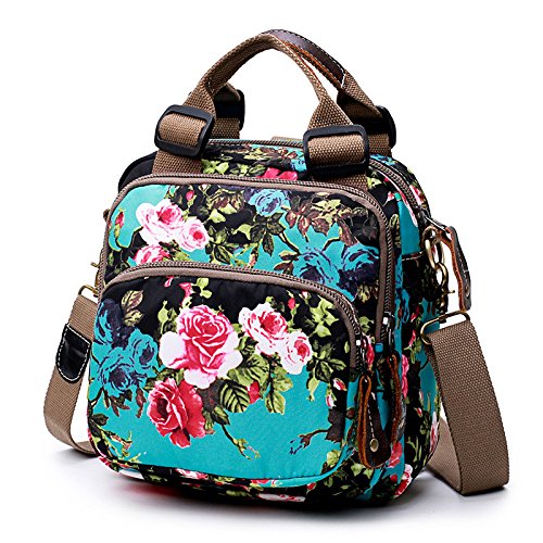 Preisvergleich Produktbild HGDR Frauen Damen Mädchen Wasserdicht Rucksack Umhängetasche Handtasche Blume Gedruckt Umhängetasche (6 Farben),B-24 * 10 * 27cm